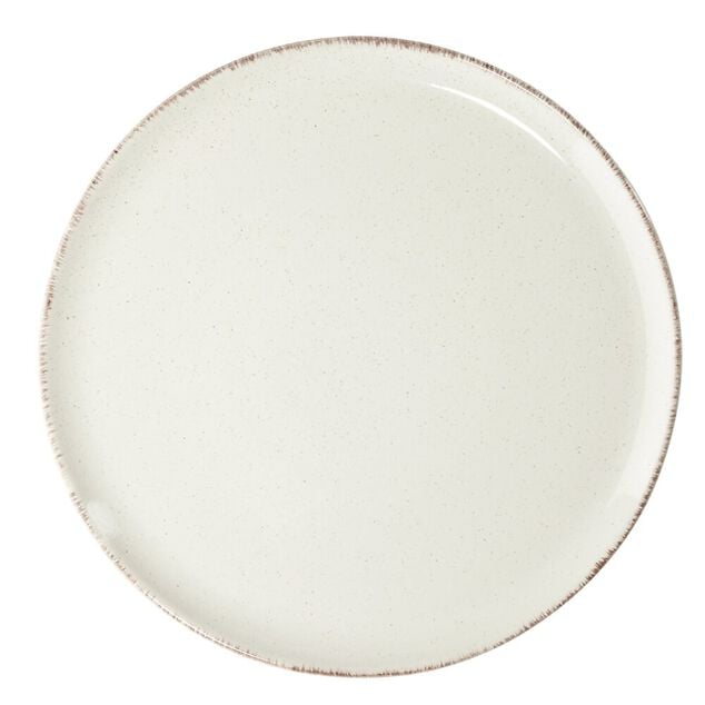 Assiette plate Lisbonne en gr&egrave;s beige &Oslash;27cm
