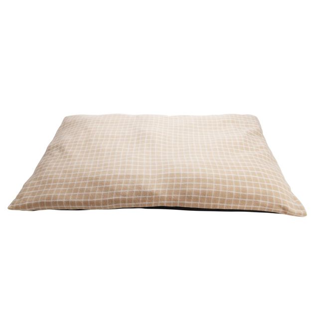 Matelas pour chien coton quadrillage orange et blanc Taille XL 110x80x&Eacute;p8cm