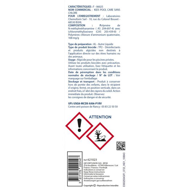 Traitement liquide d&eacute;sinfectant et anti-algues Aquaway 500ml