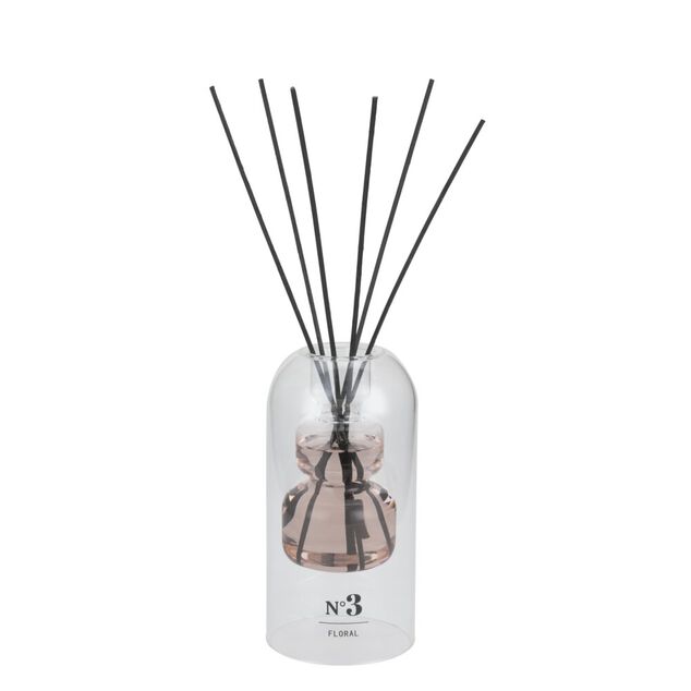 Diffuseur de parfum double paroi &agrave; b&acirc;tonnets senteur floral 150ml