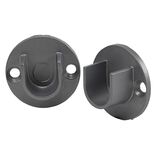 Support tringle &agrave; rideau gris &Oslash;16mm x2