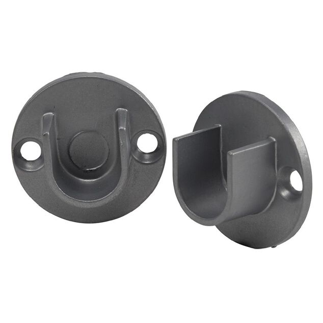 Support tringle &agrave; rideau gris &Oslash;16mm x2