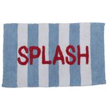 Tapis de bain coton tuft&eacute; &agrave; rayures avec inscription 50x80cm (2 mod&egrave;les)