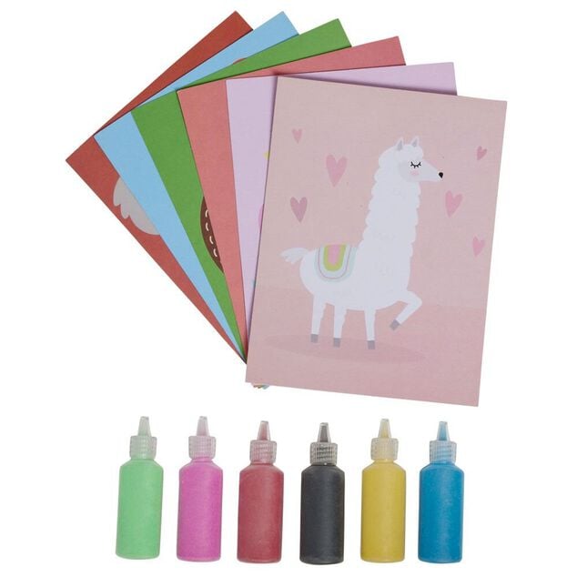 Activité carte à sable coloré x6