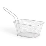 Panier &agrave; frites 23xH11,5x13,5cm acier dor&eacute; ou argent&eacute;