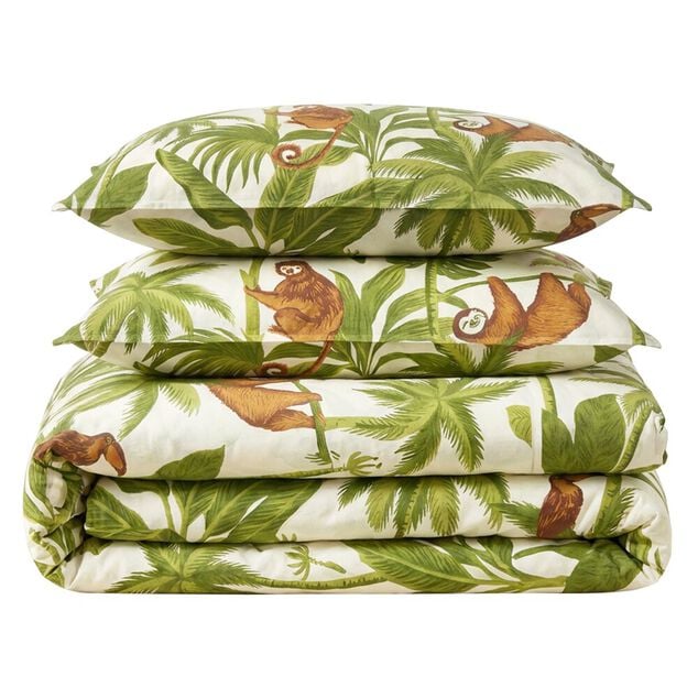 Parure de lit 2 personnes 220x240cm polyester motif v&eacute;g&eacute;tal (3 mod&egrave;les)