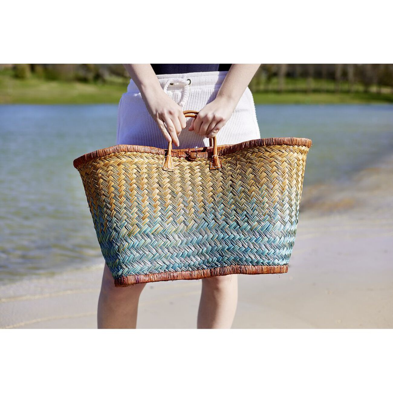 Wicker Basket Basket Chez Amazon Panier Sac Picnic Gifi Panier De Plage En  Fibre Naturelle Et Cuir, image size:1300x1300
