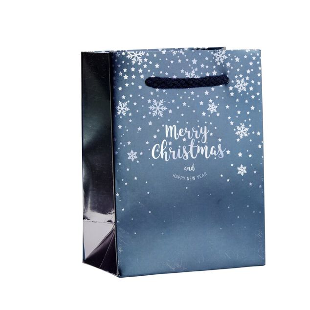 Sac cadeau Noël fantasia motif traditionnel 11x9,5xH15cm (2 modèles)