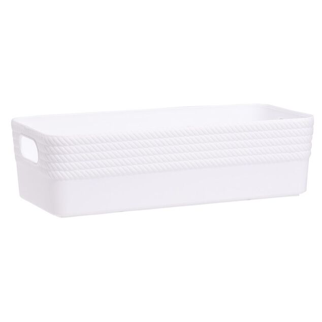 Bo&icirc;te plastique blanc 25x11xH7cm