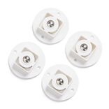 Roulette adh&eacute;sive 360&deg; universelle blanche 4 pi&egrave;ces &Oslash;4,5xH1,5cm