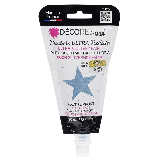 Peinture paillette bleu ciel 80ml