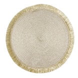Set de table rond &Oslash;38cm polyester jaune