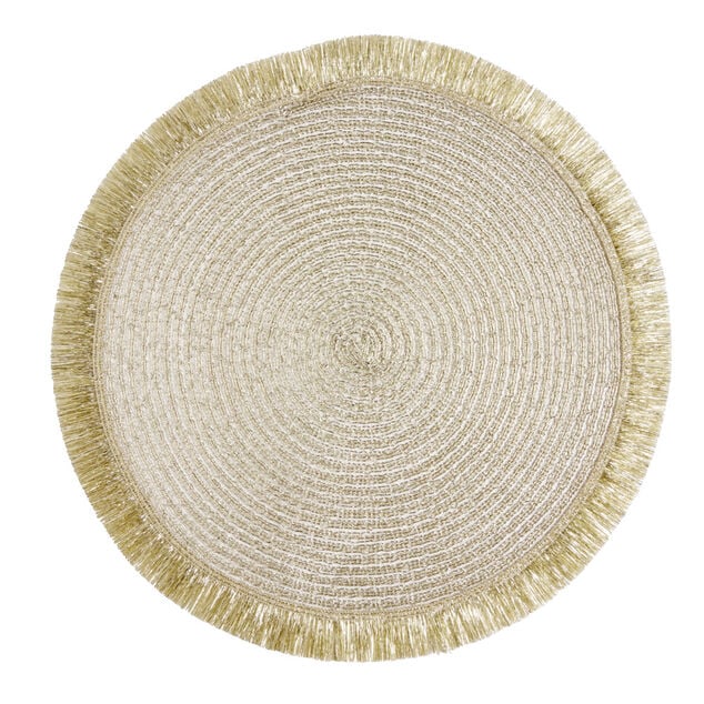 Set de table rond &Oslash;38cm polyester jaune