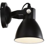 Applique 1 spot esprit r&eacute;tro m&eacute;tal noir