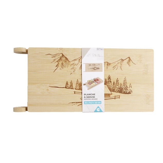 Planche de service bambou forme luge 32x14,5cm