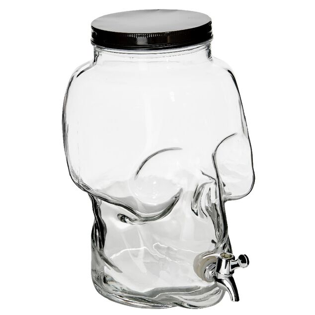 Distributeur de boisson t&ecirc;te de mort en verre