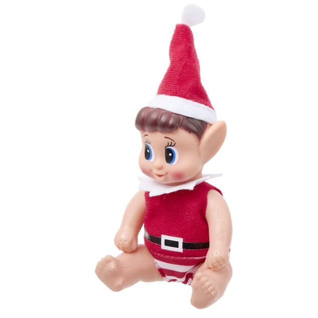 Lutin farceur b&eacute;b&eacute; feutrine rouge et blanc