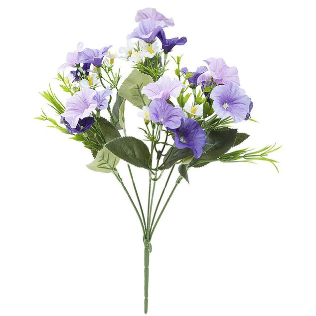 Piquet ipom&eacute;e violet bouquet fleur artificielle &Oslash;10xH35cm