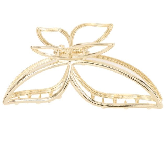 Pince cheveux papillon m&eacute;tal dor&eacute; L13cm