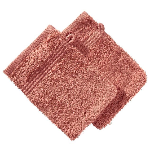 Gant de toilette x2 coton rouge  16x21cm