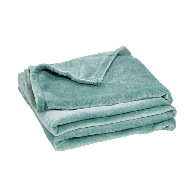 Plaid polaire uni vert 160x130cm