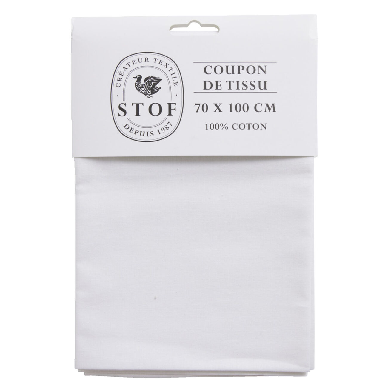 Grand Coupon De Tissu 100% Coton - Dimensions 102 X 80 Cm - Motif Géométrique Bleu Et Blanc - Neuf