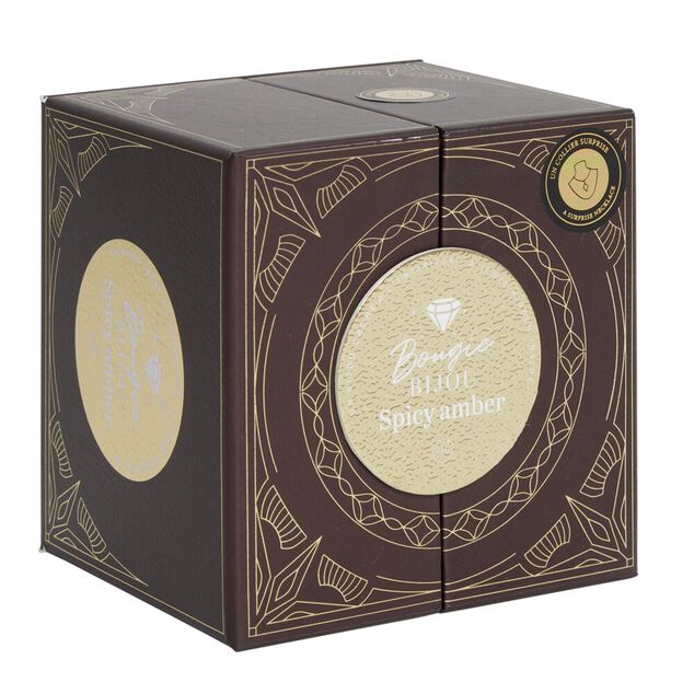 Bougie parfum&eacute;e verre collier dor&eacute; &Oslash;9xH7cm (6 mod&egrave;les)