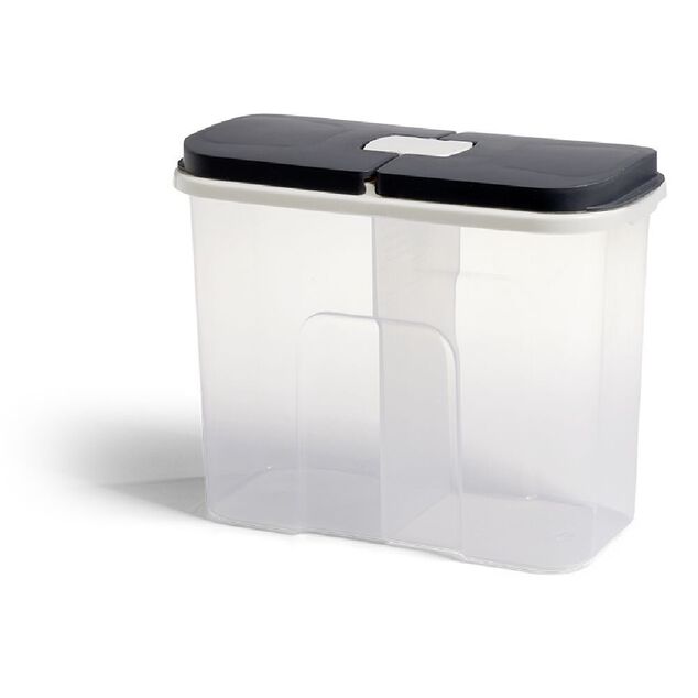 Bo&icirc;te de conservation en plastique &agrave; 2 compartiments transparent 2,1L