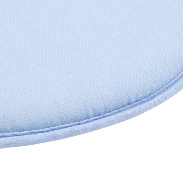 Galette de chaise ronde &agrave; nouettes unie &Oslash;38cm (2 mod&egrave;les jaune ou bleu)