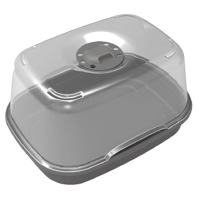 Mini serre de culture plastique gris 38x28xH20cm