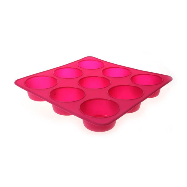 Moule 9 muffins silicone rose