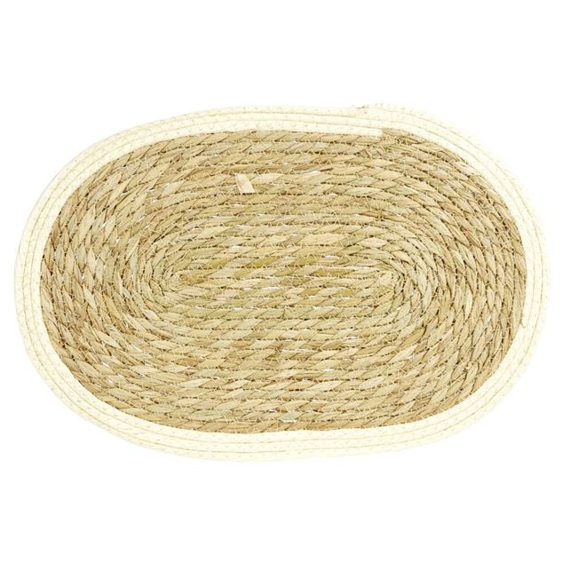 Set de table ovale jute naturel et bord beige 30x45cm
