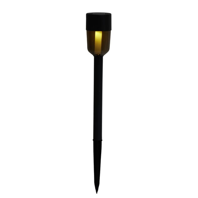 Borne solaire à planter plastique gris fumé Ø5xH34cm