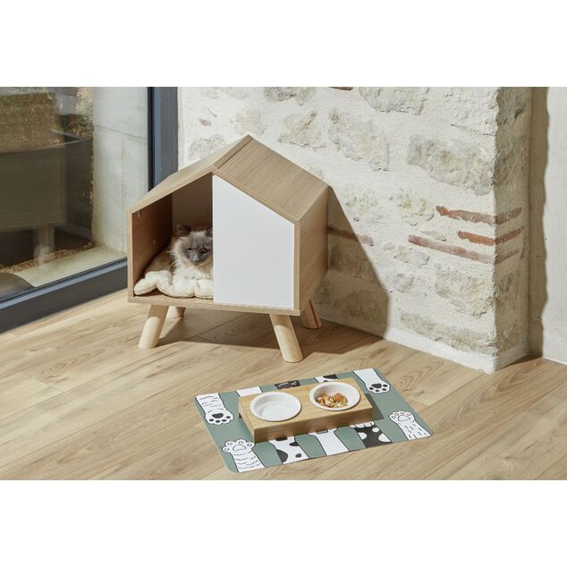 Tapis repose gamelle animaux 39x50cm (3 modèles)