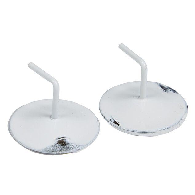 Support de tringle adh&eacute;sif rond aluminium blanc x2