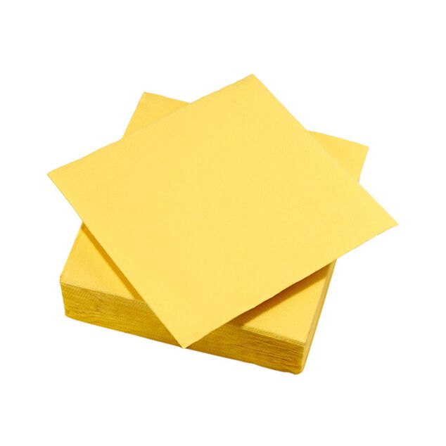 Serviette jetable 2 plis jaune canari x40