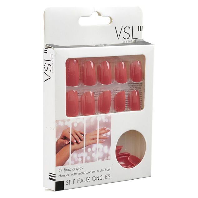 Kit de faux ongles couleur corail
