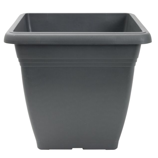 Pot de fleur carr&eacute; 32L plastique gris anthracite 40x40xH36cm