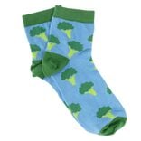 Chaussette homme polycoton tige courte bleu motif brocolis T41/45