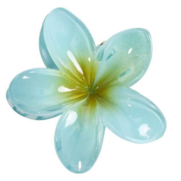Pince &agrave; cheveux fleur hawa&iuml;enne plastique color&eacute; &Oslash;8cm (6 mod&egrave;les)