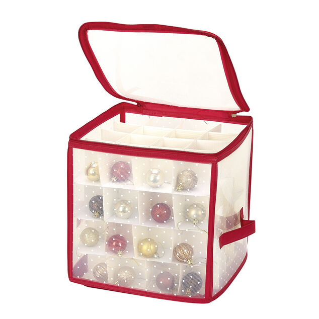 Housse de rangement compartiment&eacute;e pour 64 boules de No&euml;l