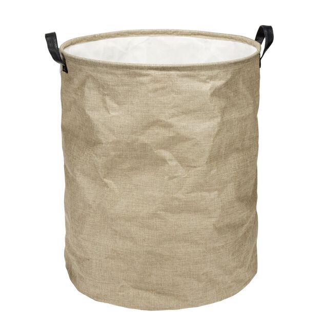 Pani&egrave;re &agrave; linge 40L en jute avec poign&eacute;es &Oslash;35xH45cm