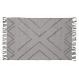 Tapis rectangulaire coton tuft&eacute; gris 100x150 cm