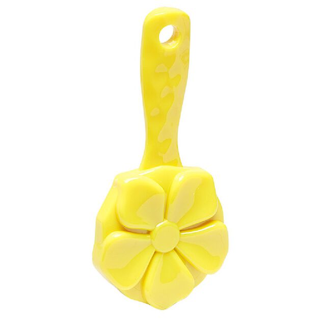 Miroir de poche design fleur jaune H13,5cm