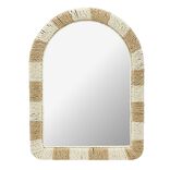 Miroir mural forme arche cadre tress&eacute; beige et marron 30xH40cm