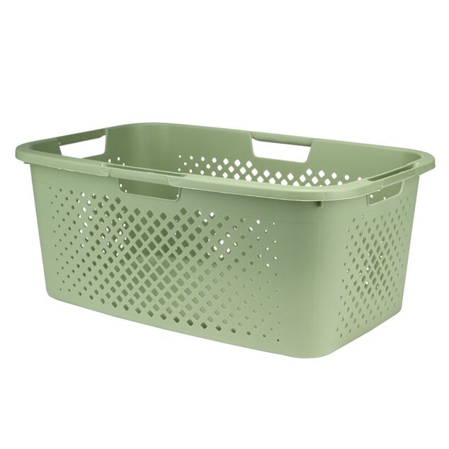 Pani&egrave;re &agrave; linge 40L plastique vert 58x38xH23,5cm