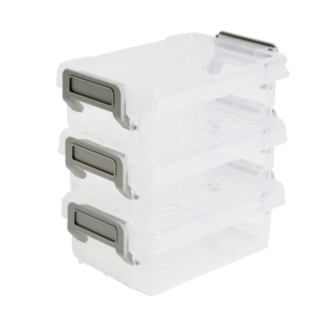Lot de 8 bo&icirc;tes de rangement 3 tailles plastique transparent - 2 mod&egrave;les
