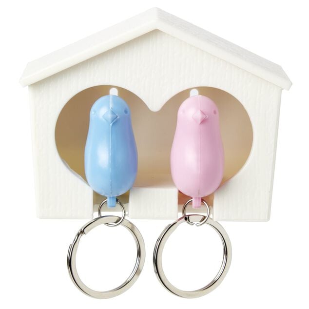 Accroche clés duo cabane à oiseaux