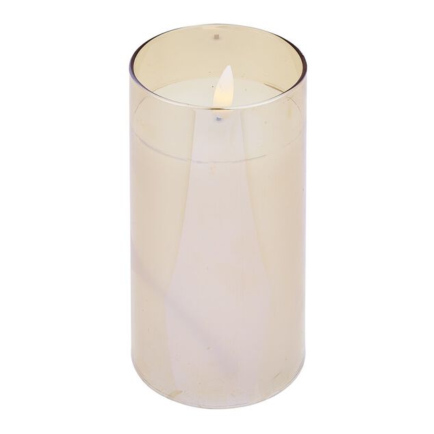 Bougie &agrave; LED dor&eacute; &Oslash;7,5xH10cm x3