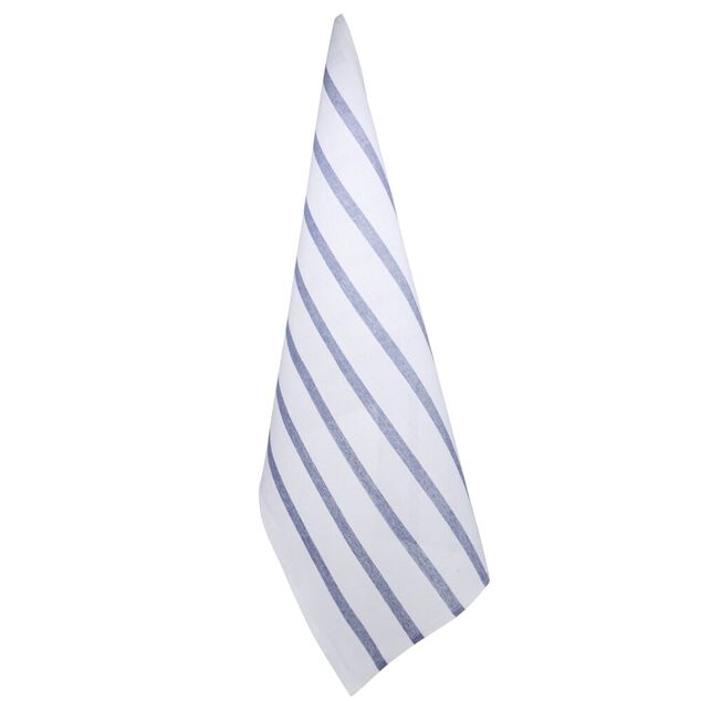 Torchon coton x7 blanc et bleu 50x70cm